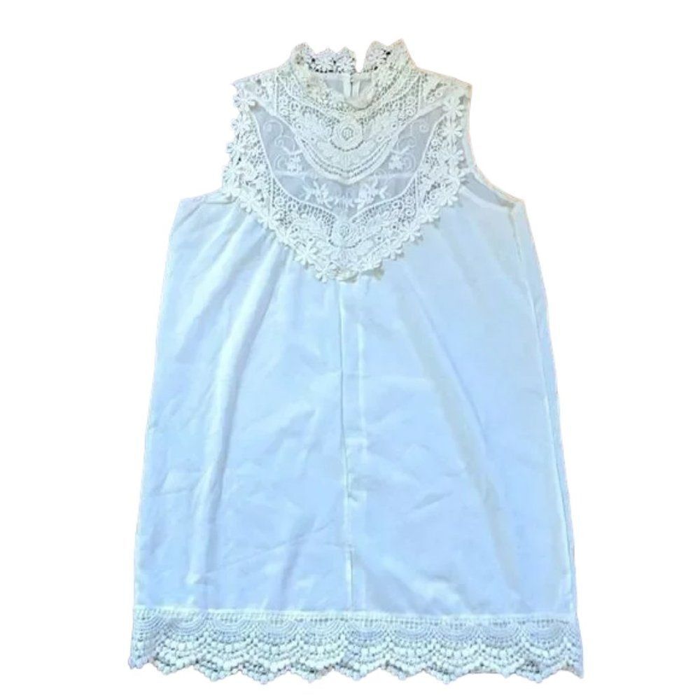Sheer Lace Sleeveless Top Womens Size Medium NEW